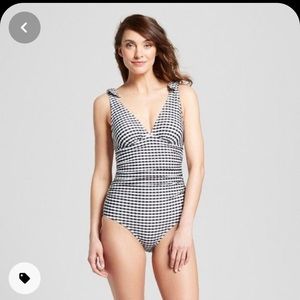 Target black and white gingham one piece swimsuit